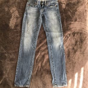 American Eagle jeans, straight leg, distressed
